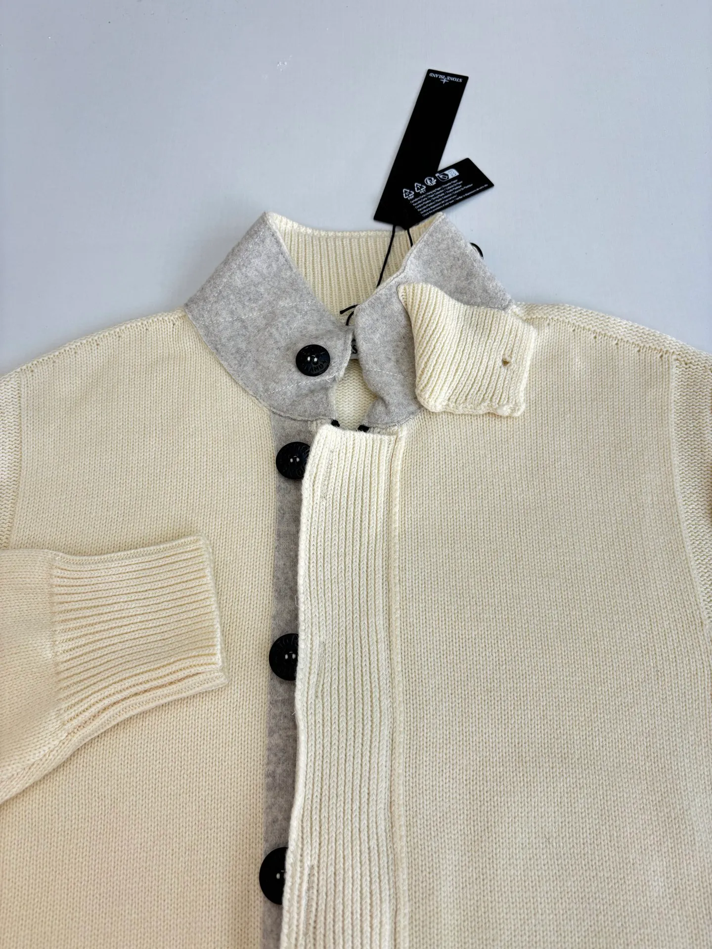 P610 Stone Island*/stone island wool knitted patchwork zipper cardigan jacket Size: S/M/L